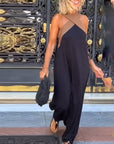 Cross Backless Contrast Color Elegant Dress