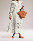 Chic Maxi Dress with Intricate Lace Design