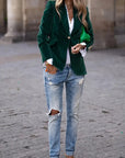 Elegant Velvet Blazer Jacket for Women