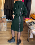 Solid pocket hooded dress