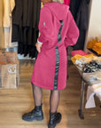 Solid pocket hooded dress