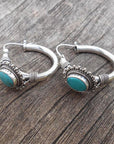 Turquoise Statement Earrings Retro Style