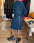 Solid pocket hooded dress