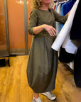 Round Neck 2/3 Sleeve Dress