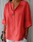 Modern Fit Casual V Neck Blouse