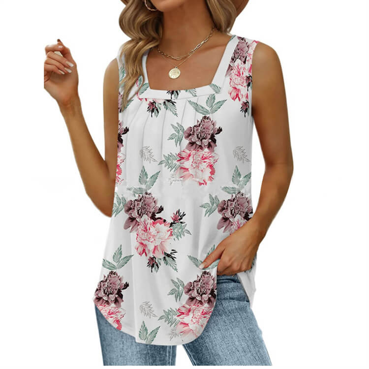 Square Neck Sleeveless T-Shirt