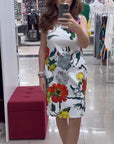 Floral print sleeveless elegant dress