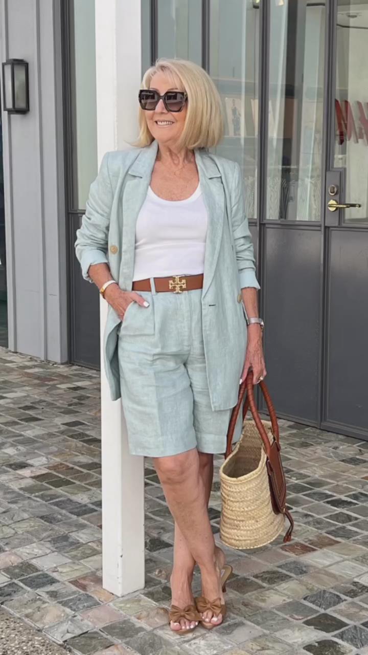 Elegant Suit Shorts Two-Piece Set