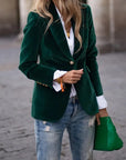 Elegant Velvet Blazer Jacket for Women