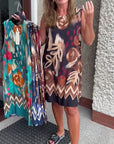 Abstract Floral Sleeveless Dress