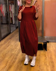 Round Neck 2/3 Sleeve Dress