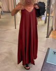 Solid color top suspender dress two piece set