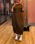 Round Neck 2/3 Sleeve Dress
