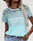 Striped Round Neck T-Shirt