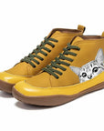 Leather Boots with Cat Design