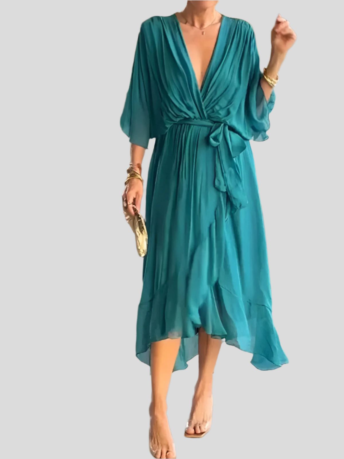 Gentle Tiered Ruffle Midi Dress
