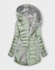 Asymmetrical Hooded Puffer Coat
