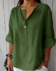 Modern Fit Casual V Neck Blouse