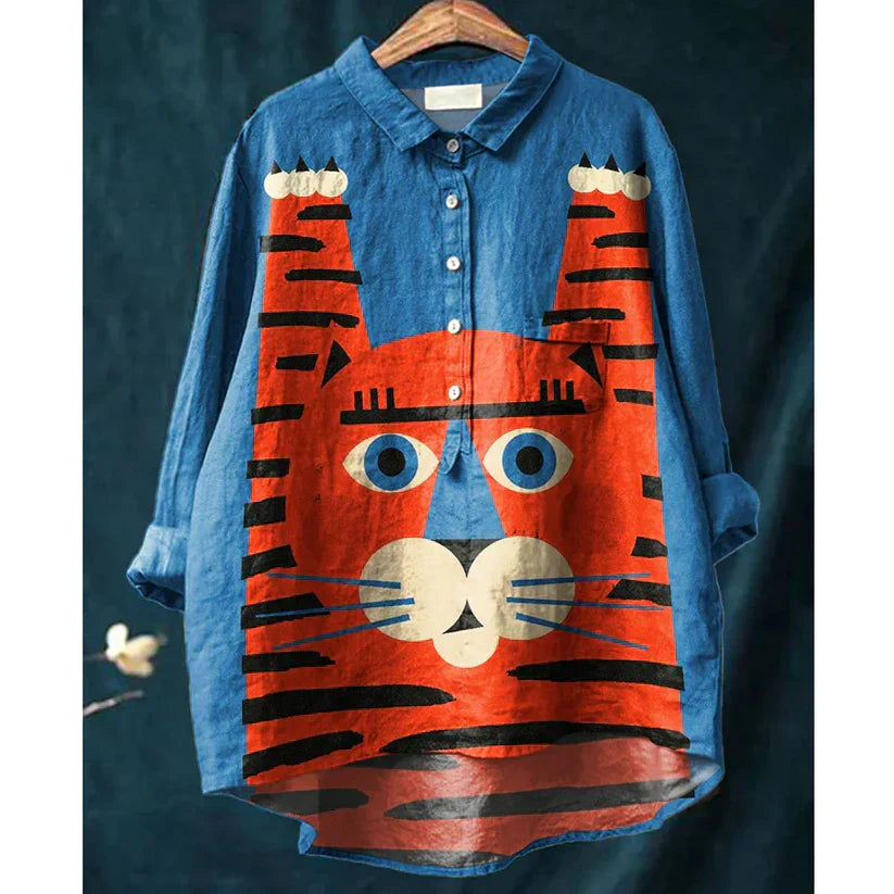 Binky | Stylish Women's T-Shirt with Artistic Cat Print