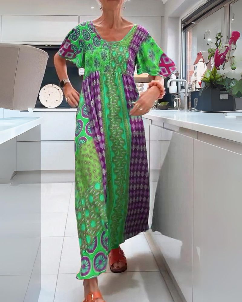 Boho Bliss Patchwork Maxi Dress