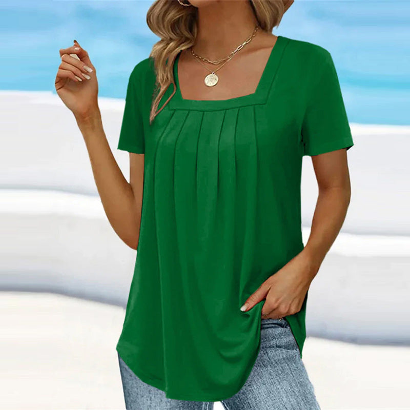 Refined Pleated Blouse with Flowing Fit