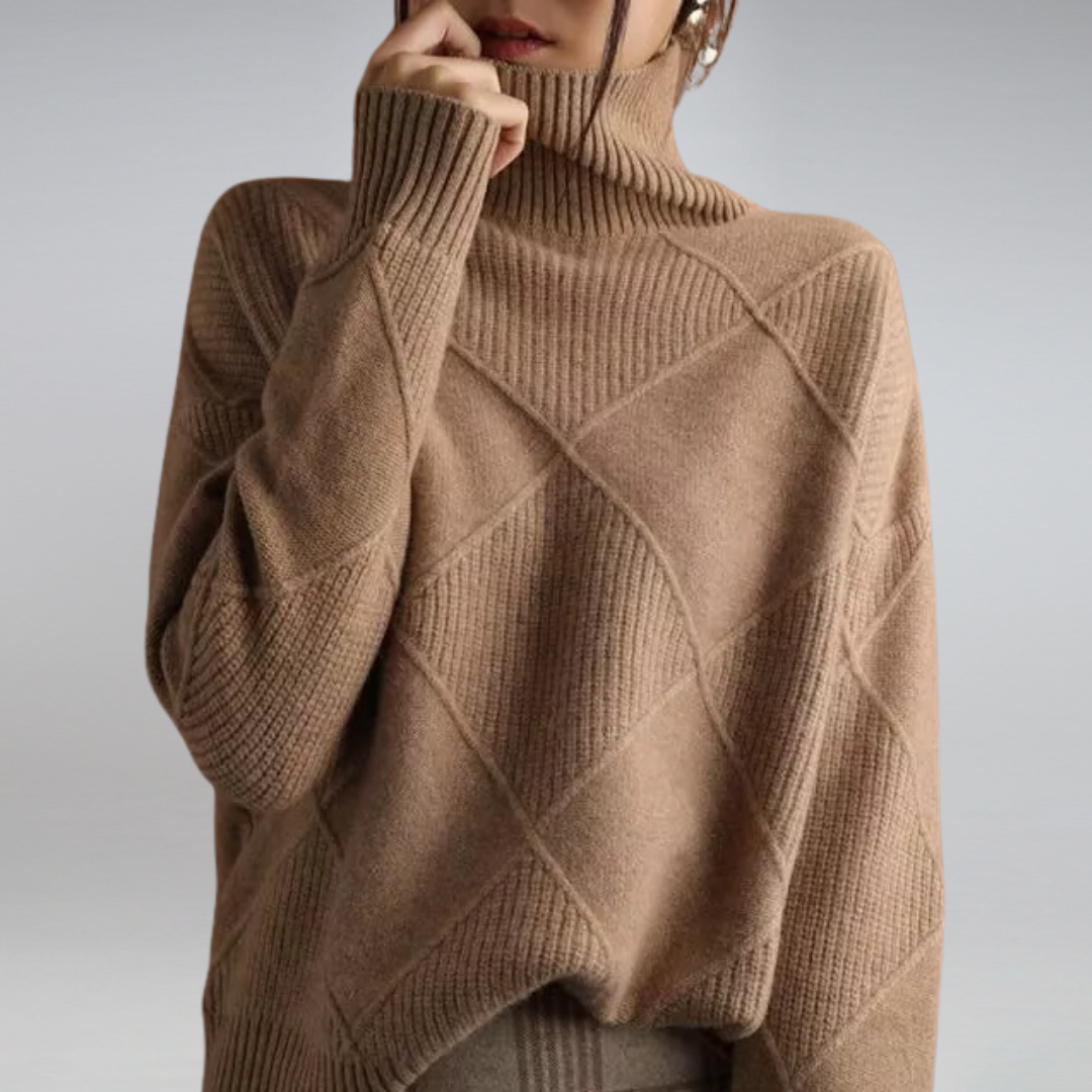 Mary Cozy Turtleneck Knit Sweater