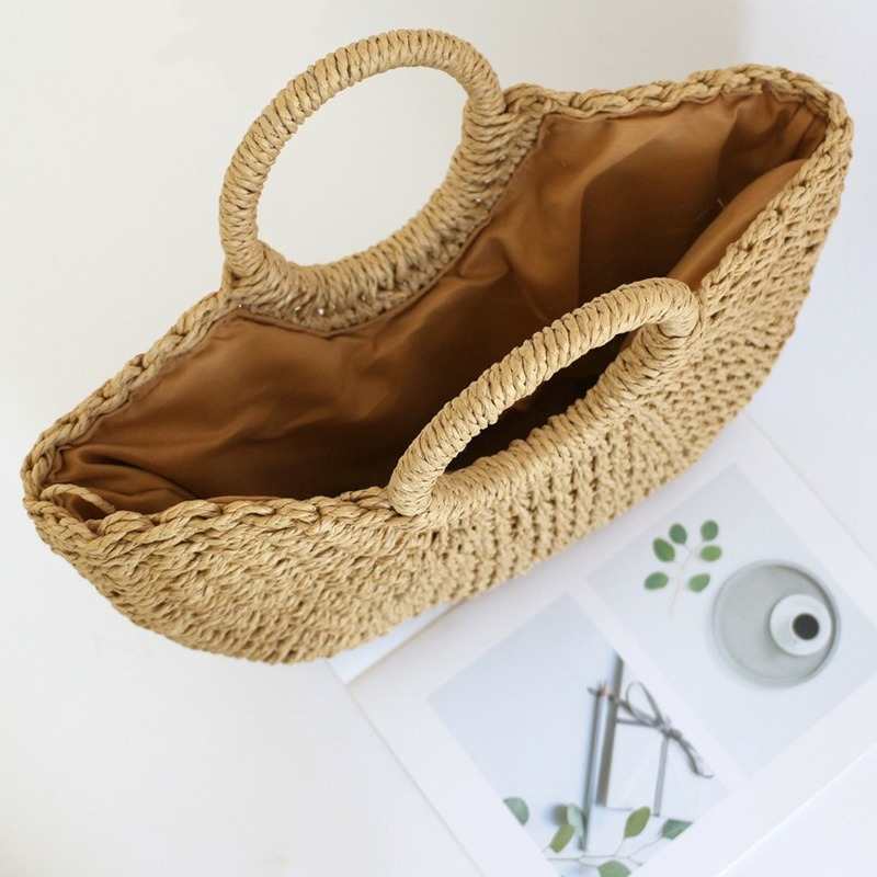 Chic Straw Bag with Handwoven Texture
