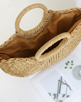 Chic Straw Bag with Handwoven Texture