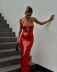 Glitter Sequins Backless Strap Dress