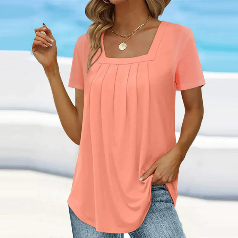 Refined Pleated Blouse with Flowing Fit