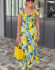 Lemon Print Tunic Dress with Relaxed Fit