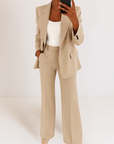 Modern Blazer Outfit with Bold Stripe Trim