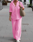 Long-Sleeved Shirt & Pants Two-Piece Set