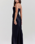 Elegant Retro Solid Color Strapless Party Dress