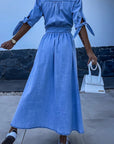Stylish Solid Color Denim Dress Women