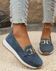 Elegant Flat Loafers with Buckle Design