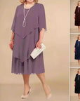Refined Drape Midi Style Dress