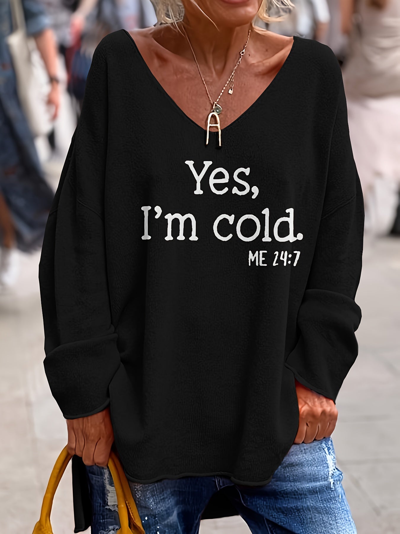 Women’s Plus Size V-Neck Knit Sweater