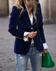 Elegant Velvet Blazer Jacket for Women