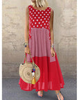Sleeveless Summer Dress with Polka Dot Print