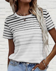 Striped Round Neck T-Shirt