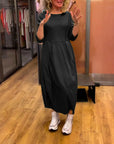 Round Neck 2/3 Sleeve Dress