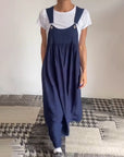 Casual Solid Color Suspender Dress