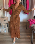 Chic Maxi Dress with Deep V Neckline