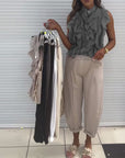 Soft Feel Ruffle Top with Elegant Drape
