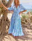 V-Neck Floral Short-Sleeve Dress