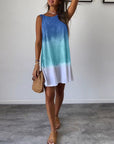 Sleeveless color block casual dress