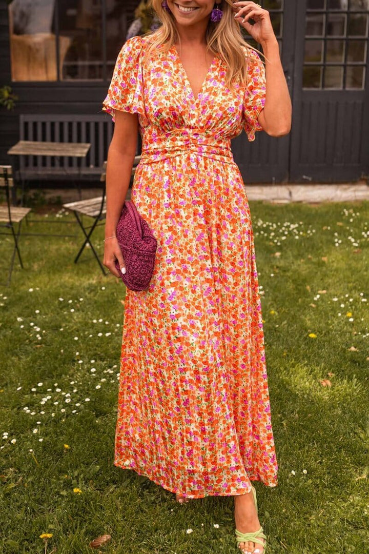 V-Neck Maxi Gown with Effortless Charm
