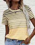 Striped Round Neck T-Shirt