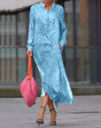 Long-Sleeve Leopard Print Dress